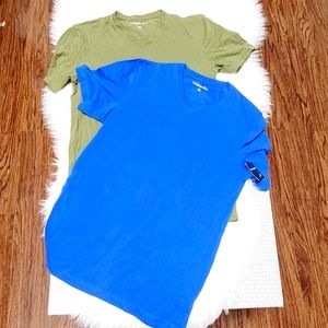 Logan Hill Bundle Men's Cotton Blend Blue & Green VNeck Short Sleeve NWT/NWOT S